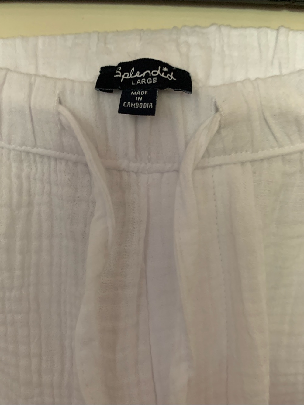NWT Splendid White gauze Wide-Leg Pants, Large - Picture 3 of 4